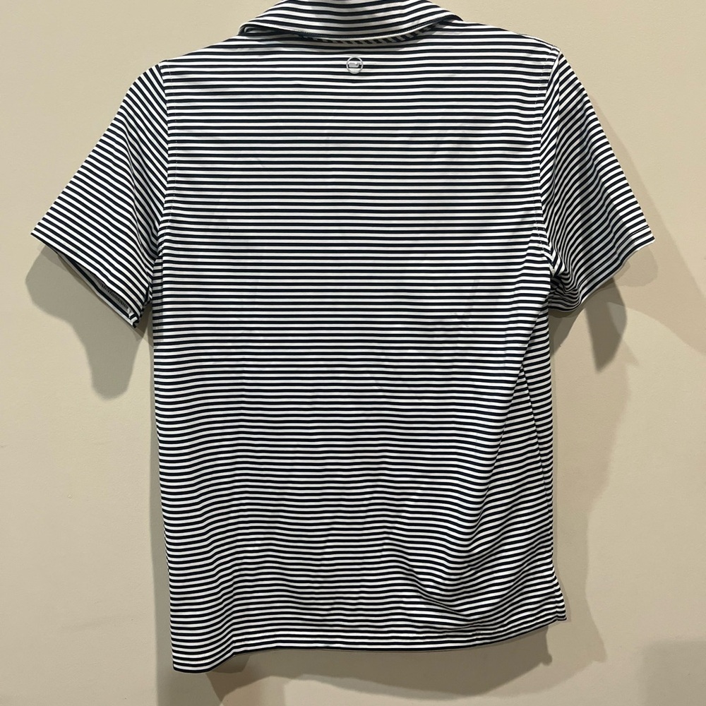 Vineyard Vines Navy and White Striped Polo - Picture 2 of 4